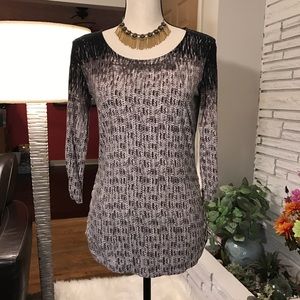 TRADED Rose and Olive rouched top.